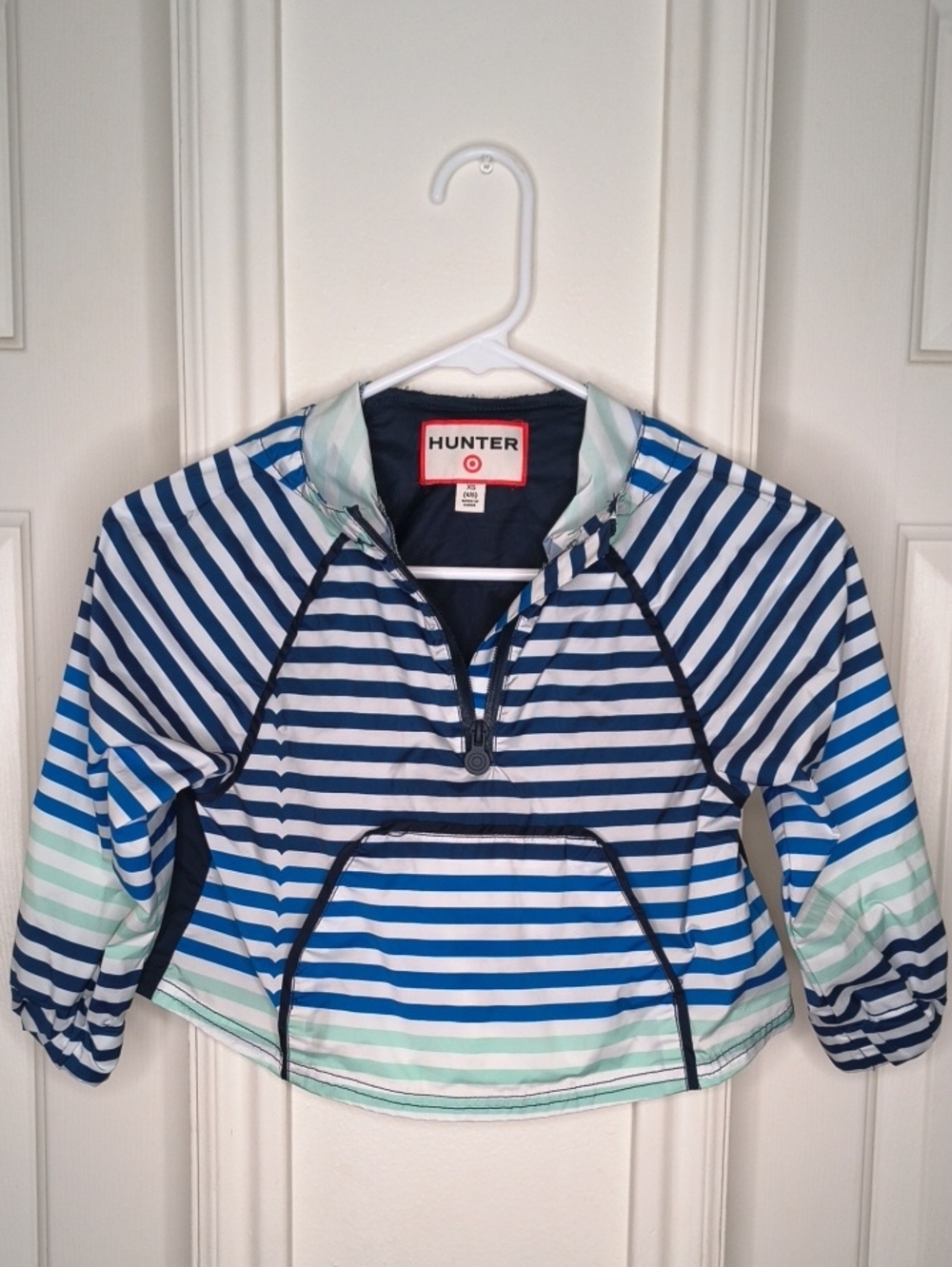 Hunter Kids Blue and Mint Striped Swim Rashguard